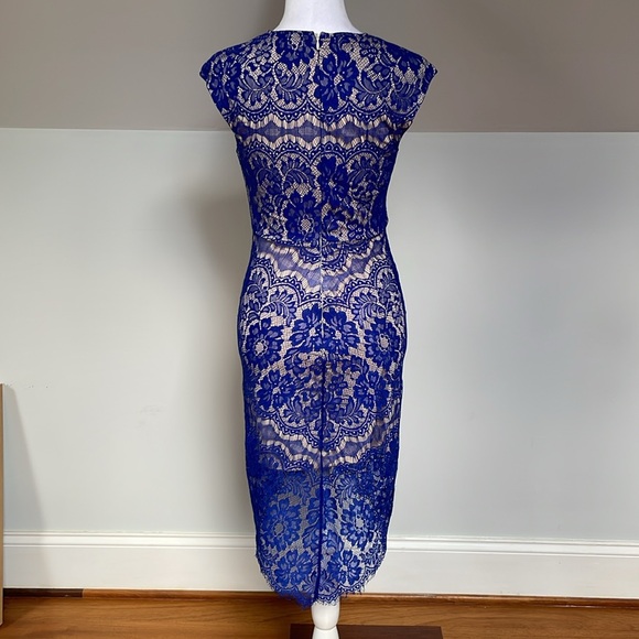 Lily Whyt Blue Lace Midi Dress - Picture 6 of 10